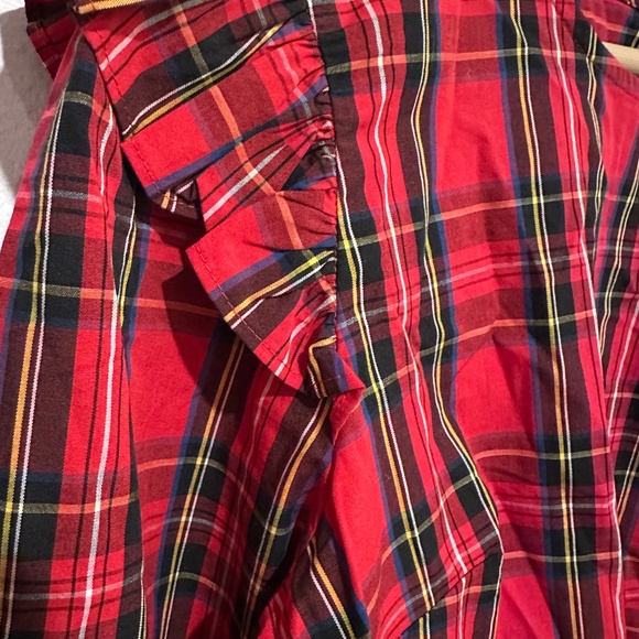 J. Crew Tartan ruffle-trim woven top - Picture 6 of 6